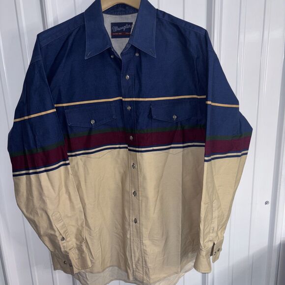 Vintage wrangler x long tails shirt SIZE 17 1/2-35 2XL - Picture 1 of 4